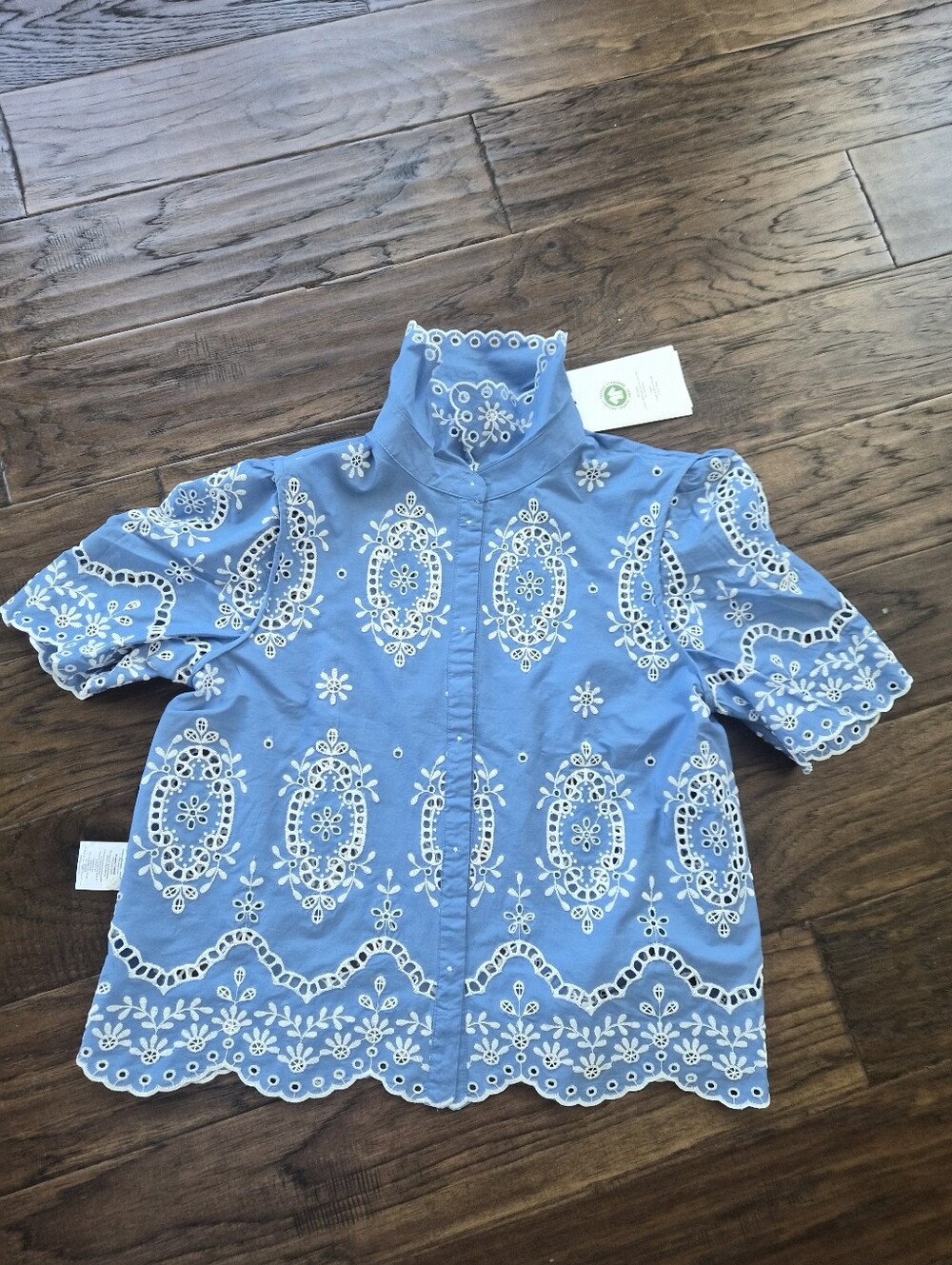 *NWT* [Sezane] Elvira Blouse in Cream Chambray, Size 40/8 - Picture 7 of 12